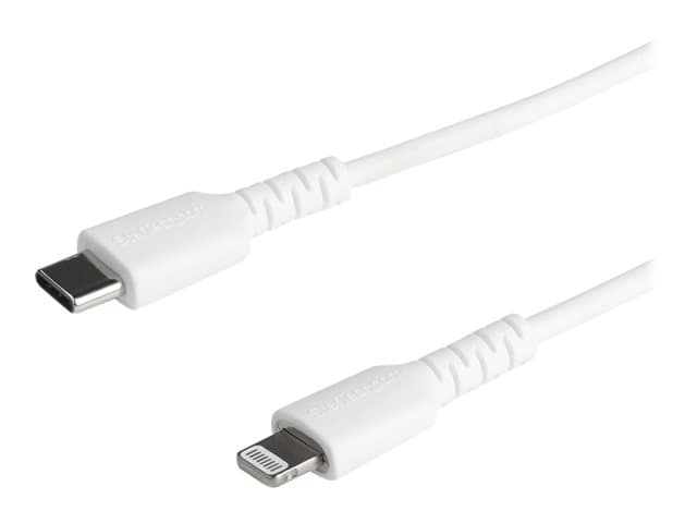 STARTECH.COM - Startech (1m) Durable White USB-C to Lightning Cable, Heavy Duty Rugged Aramid Fiber USB Type A to Lightning Charger/Sync Power Cord, Apple MFi Certified iPad/iPhone 12 Pro Max - iPhone 7/8/11/11 Pro - Lightning cable - Lightning / USB 2.0 - 1 m