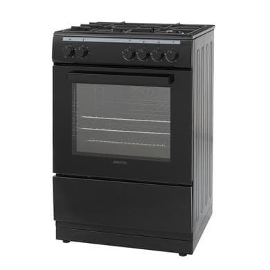 GRADE A1 - electriQ 60cm Dual Fuel Cooker - Black