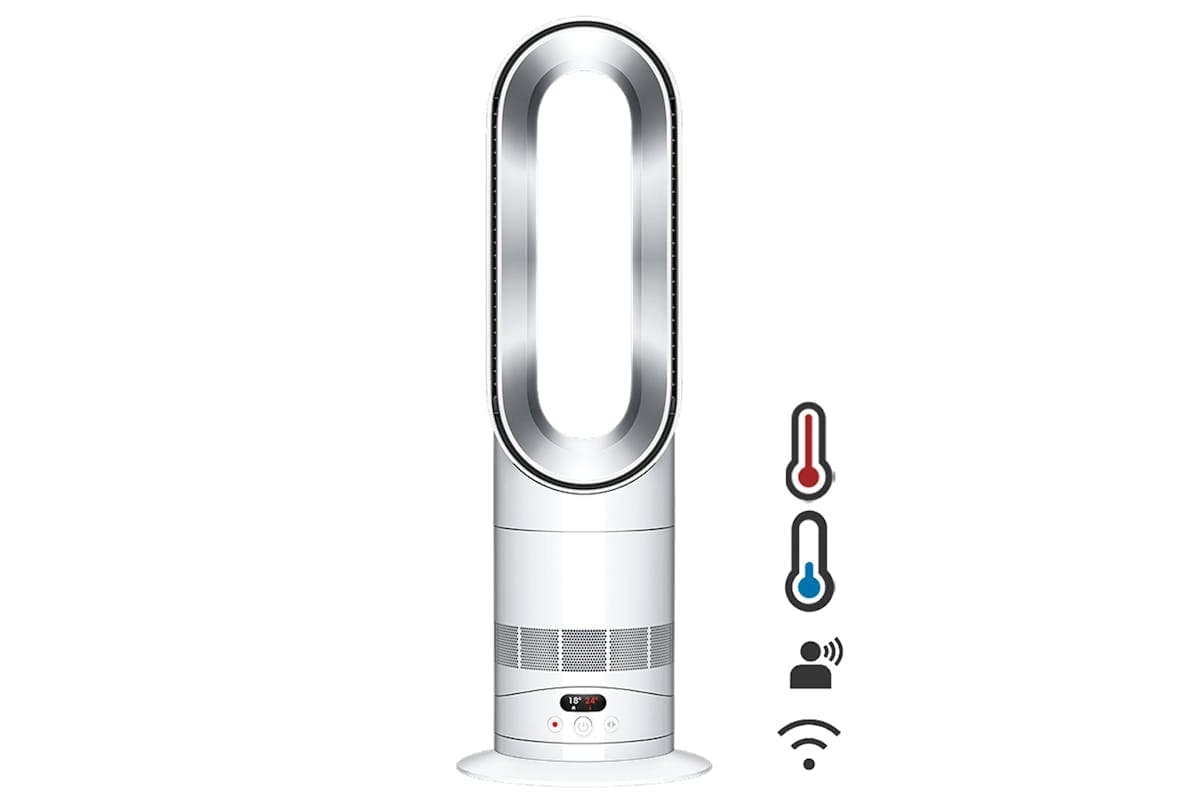 Dyson Hot + Cool HF1 Remote Link Pre-Heat Heater and Cooling Fan | White/Silver