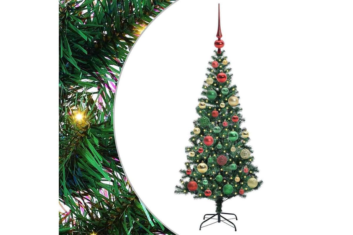 Vidaxl Artificial Pre-lit Christmas Tree Green 120 Cm Pvc And Metal