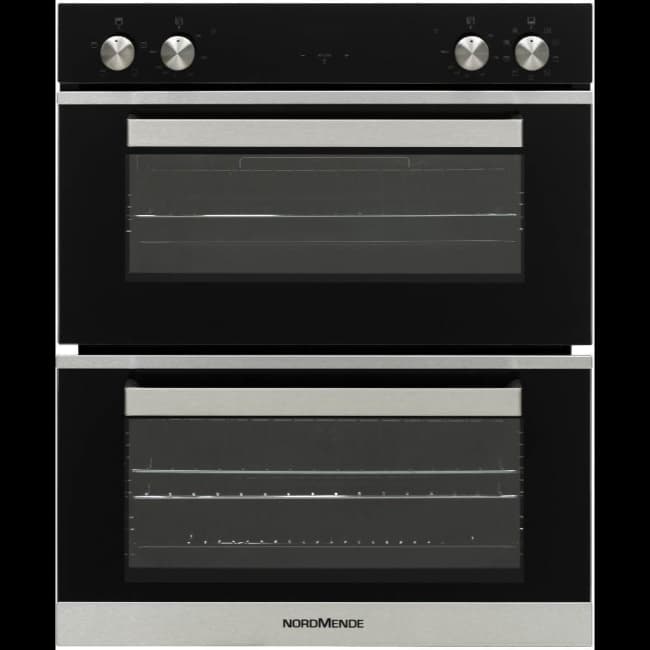Nordmende Built Under Double Oven - Black and Steel | DOUC425IX