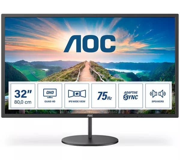 AOC Q32V4 Quad HD 32" IPS LCD Monitor - Black