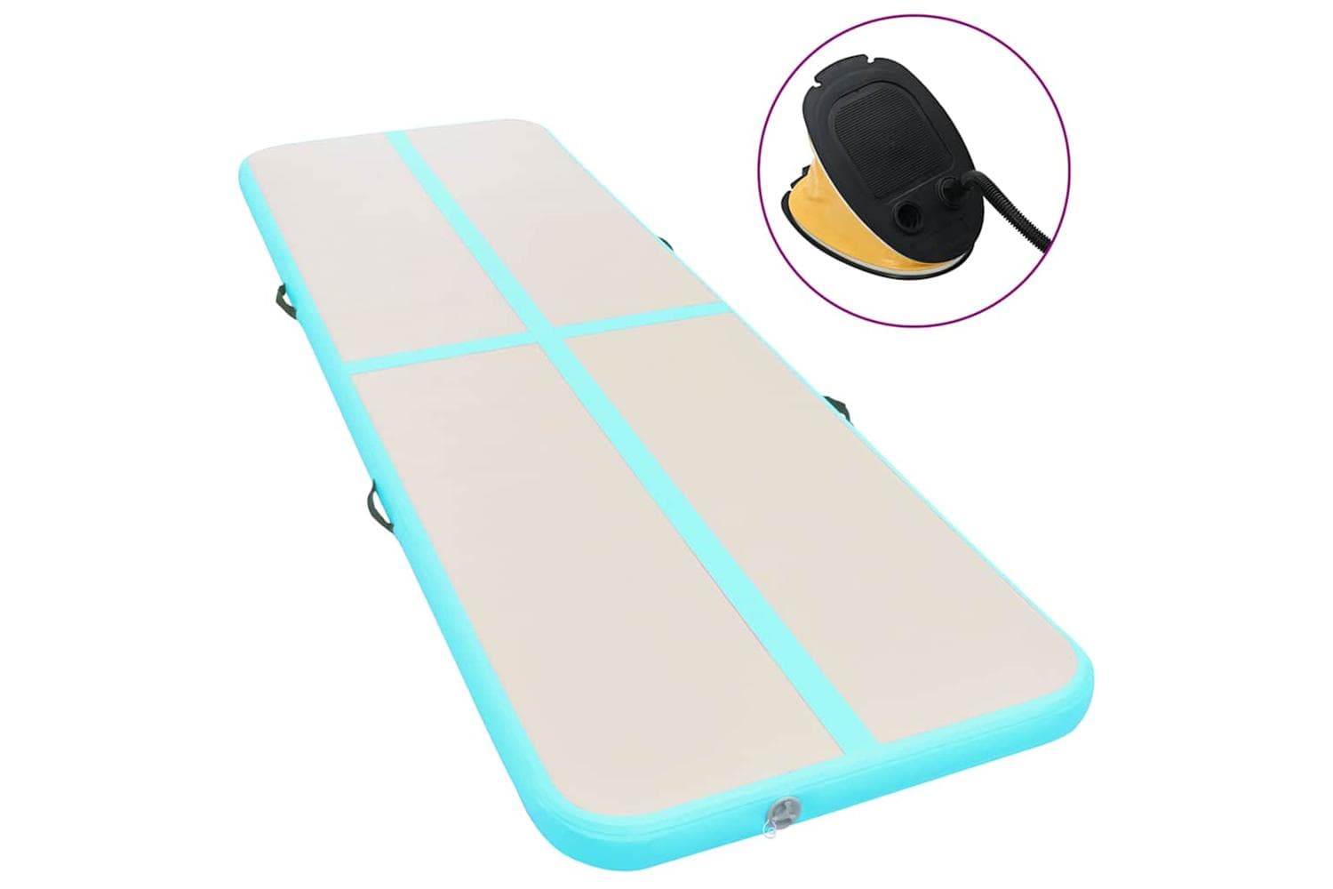 vidaXL 91917 Inflatable Gymnastics Mat With Pump 400x100x10cm Pvc Green