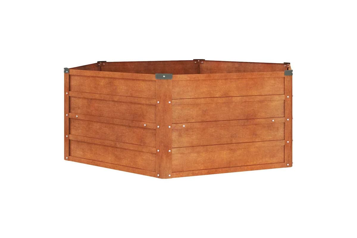 Vidaxl Garden Raised Bed Rusty 129x129x45 Cm Corten Steel