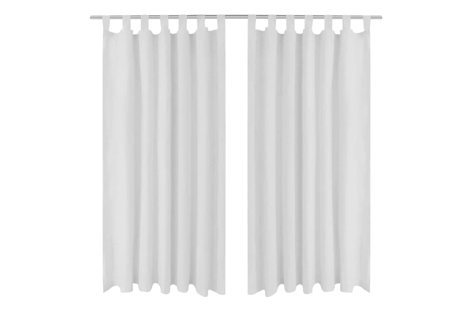 vidaXL 130359 2 Pcs White Micro-satin Curtains With Loops 140 X 175cm