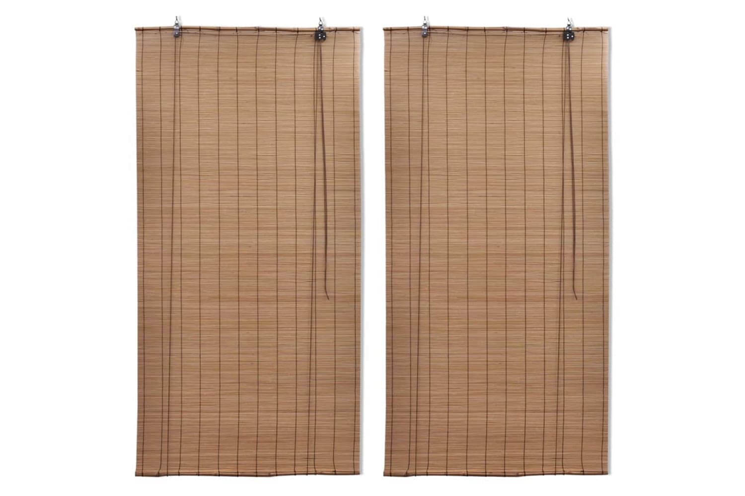 vidaXL 3057521 Bamboo Roller Blinds 2 Pcs 150x220cm Brown