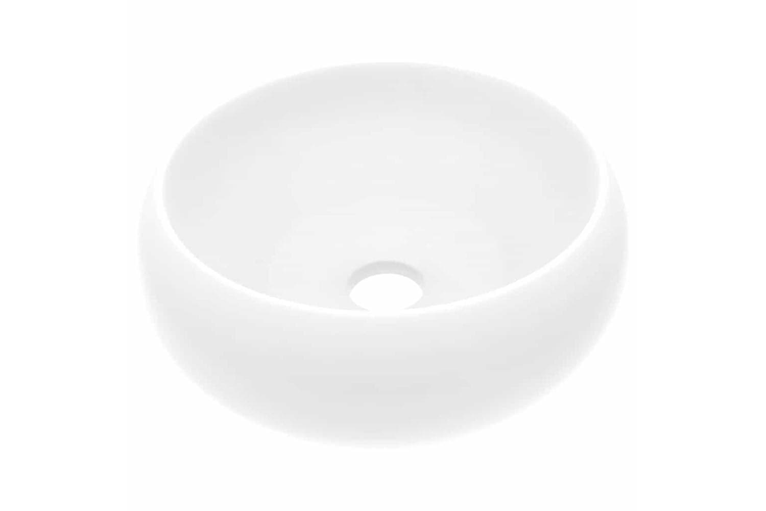 vidaXL 146998 Luxury Wash Basin Round Matt White 40x15cm Ceramic