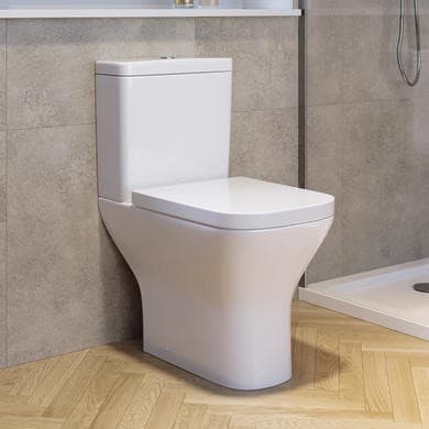 Close Coupled Rimless Open Back Toilet with Soft Close Seat - Austin