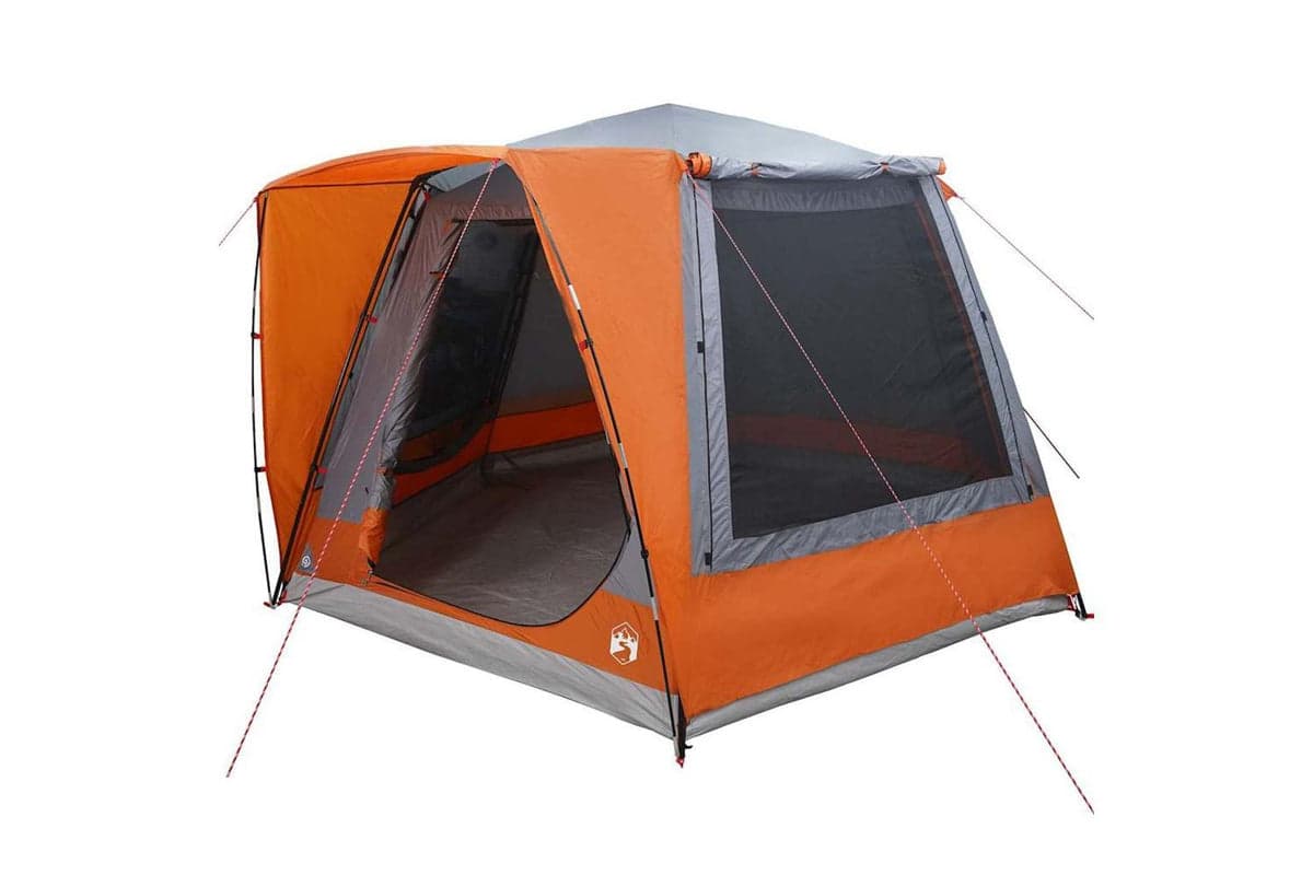 Vidaxl Camping Tent Grey And Orange 420 X 420 X 227 Cm Polyester
