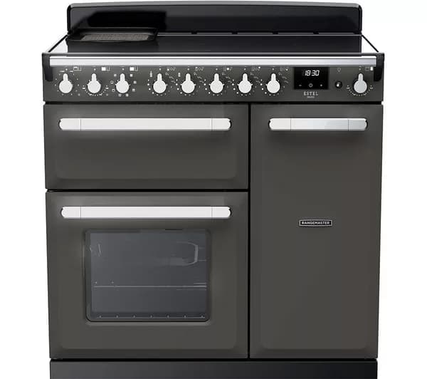 RANGEMASTER Estel Deluxe ESDL90EIPSLT/CM1 90 cm Electric Induction Range Cooker - Slate & Chrome