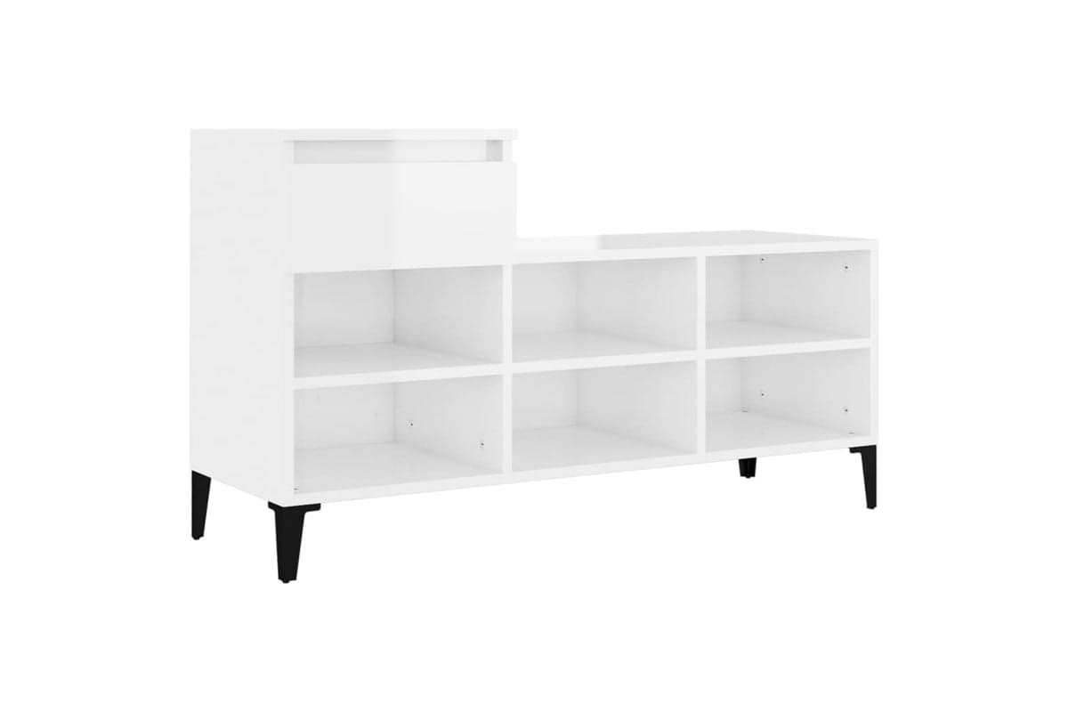 vidaXL 821214 Shoe Cabinet High Gloss White 102x36x60cm Engineered Wood