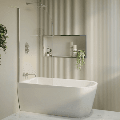 Amaro Freestanding Shower Bath Single Ended Corner with Bath Screen