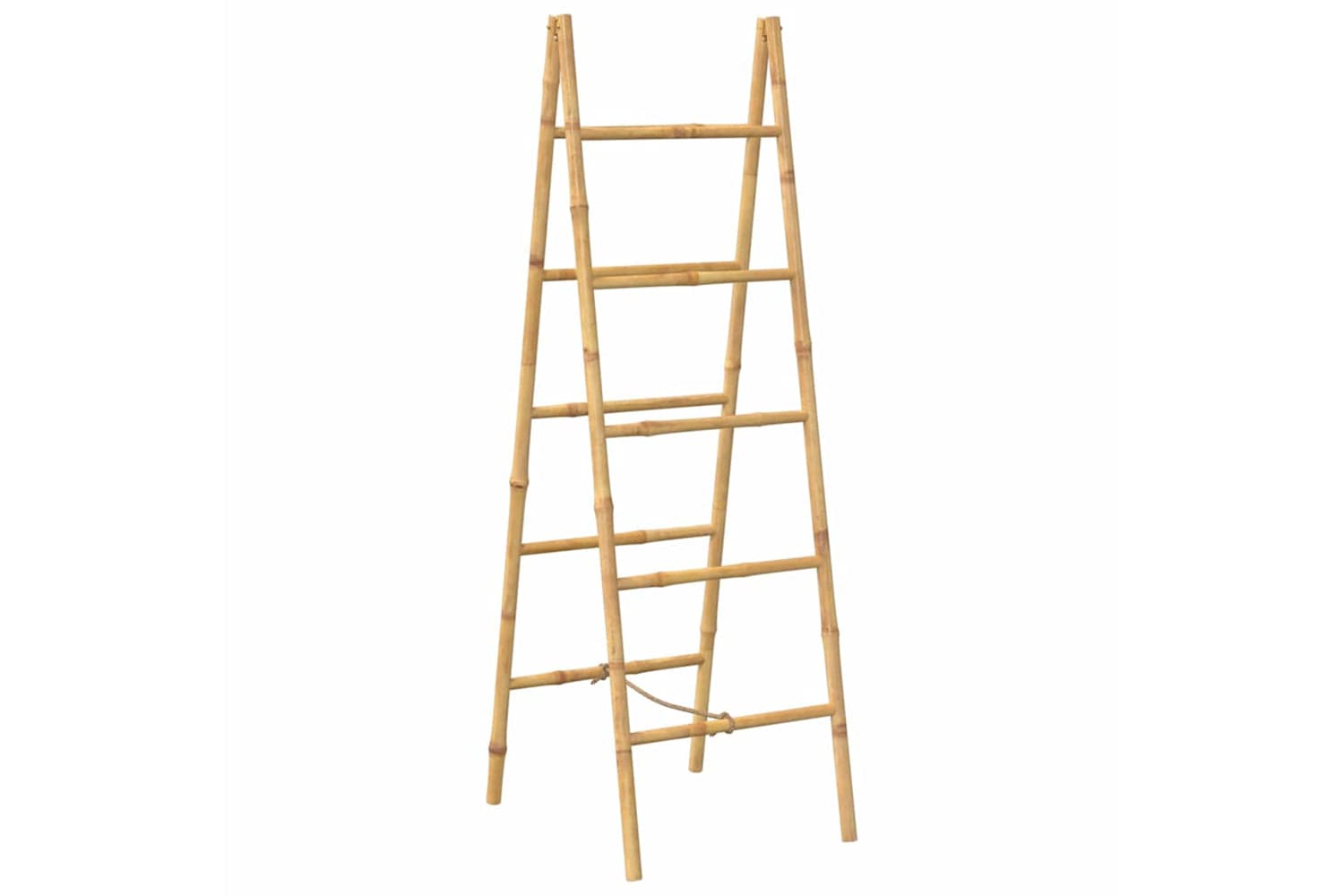 vidaXL 243714 Double Towel Ladder With 5 Rungs Bamboo 50x160cm