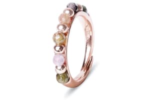 Luxenter Hylham Ring Sterling Silver with Dark Green Stones