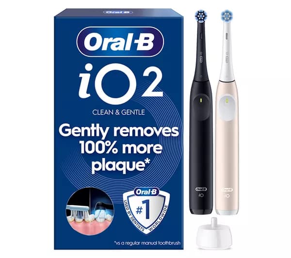 ORAL-B iO2 Electric Toothbrush Duo Pack - Black & White
