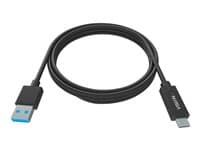 VISION - 1 m USB C to USB A cable -bandwidth 5 gbit/s - supports 3 a charging current - USB C 3.2 (m) to USB A 3.0 (m) - outer diameter 4.0 mm - 22+30 awg - black