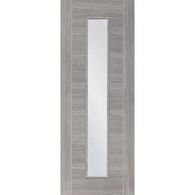 Internal Grey Laminate Glazed Door with Clear Glass - Pre-Finished - 1981 x 838 x 35mm - Palermo - XL Joinery