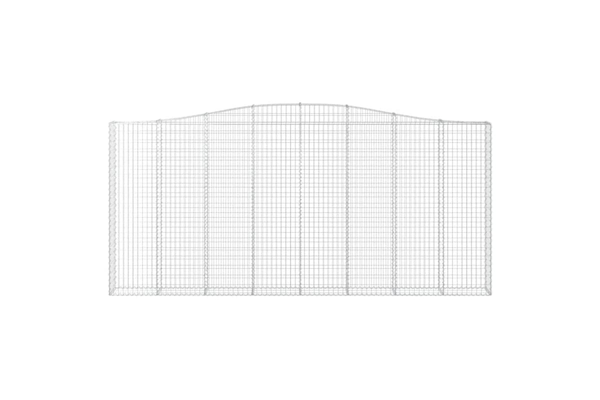 vidaXL 3145878 Arched Gabion Baskets 2 Pcs 400x30x180/200cm Galvanised Iron