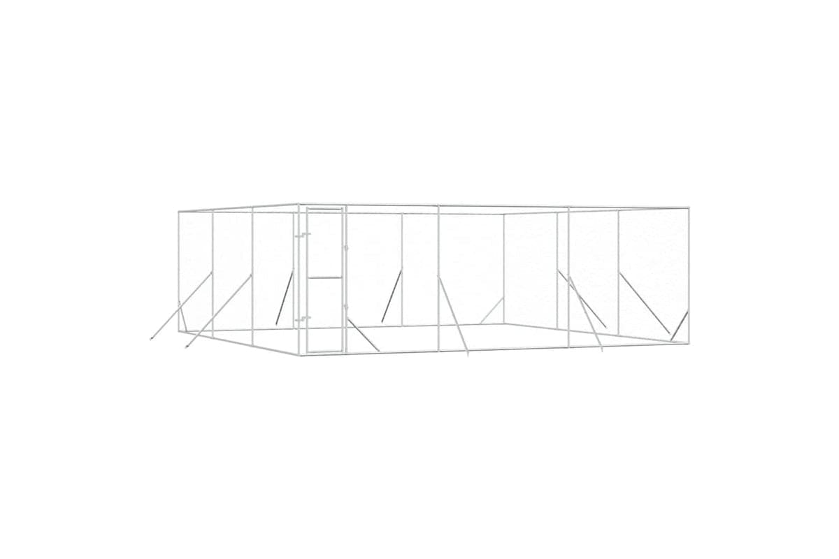 Vidaxl 3190460 Outdoor Dog Kennel Silver 6x6x2 M Galvanised Steel