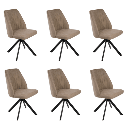 Logan Beige Faux Leather Swivel Dining Chair