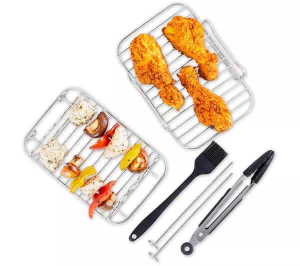 TOWER T843096 8-piece Air Fryer Accessories Set - Silver & Black