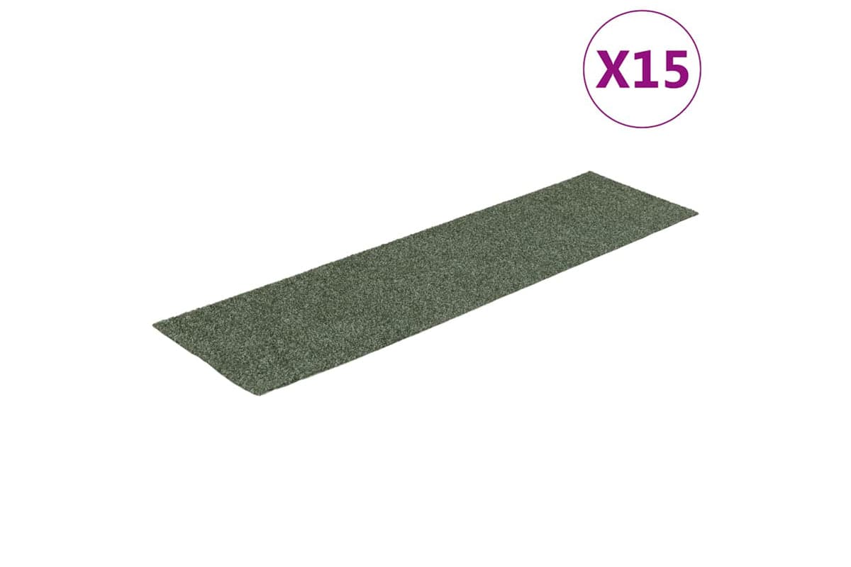 vidaXL 326935 Self-adhesive Stair Mats Rectangular 15 Pcs 76x20cm Green