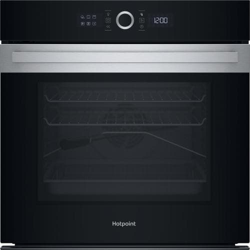 HOTPOINT            73LITRE BUILT IN SINGLE OVEN - PYRO CLEAN - BLACK WITH STAINLESS STEEL TRIM