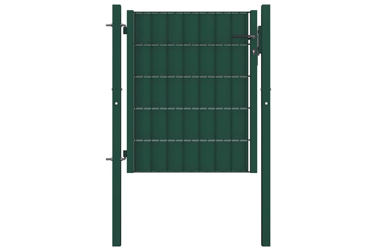 vidaXL 145227 Fence Gate Pvc And Steel 100x81cm Green