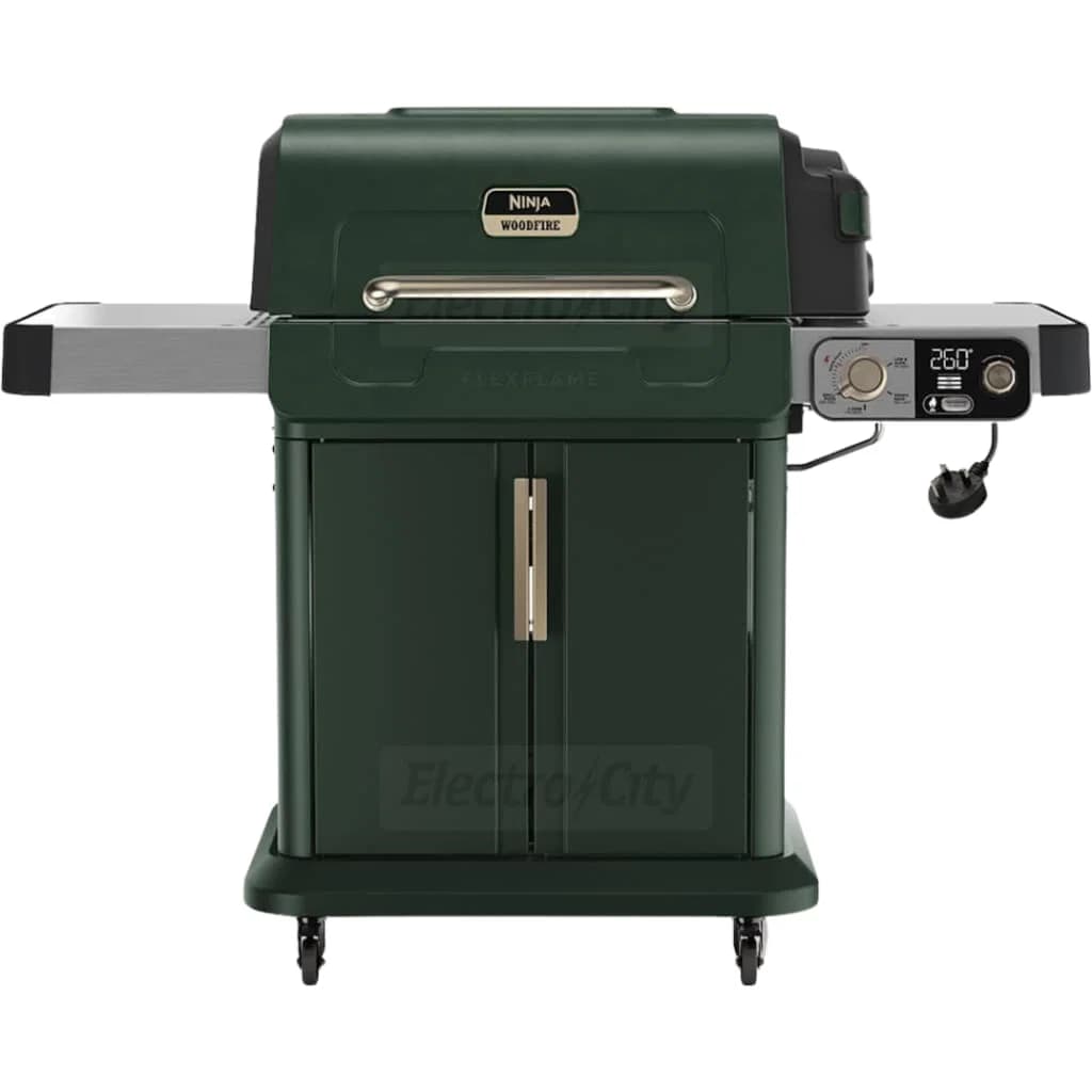 Ninja FlexFlame 5-in-1 Gas BBQ &amp; Outdoor Cooking System | Green &amp; Gold