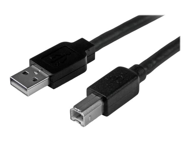STARTECH.COM - StarTech 15m / 50 ft Active USB 2.0 A to B Cable - Long 15 m USB Cable - 50 ft USB Printer Cable - 1x USB A (M), 1x USB B (M) - Black (USB2HAB50AC) - USB cable - USB Type B to USB - 15 m