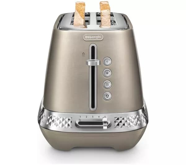 DELONGHI Diadema CTV3003.BZ 4-Slice Toaster - Brushed Steel Bronze