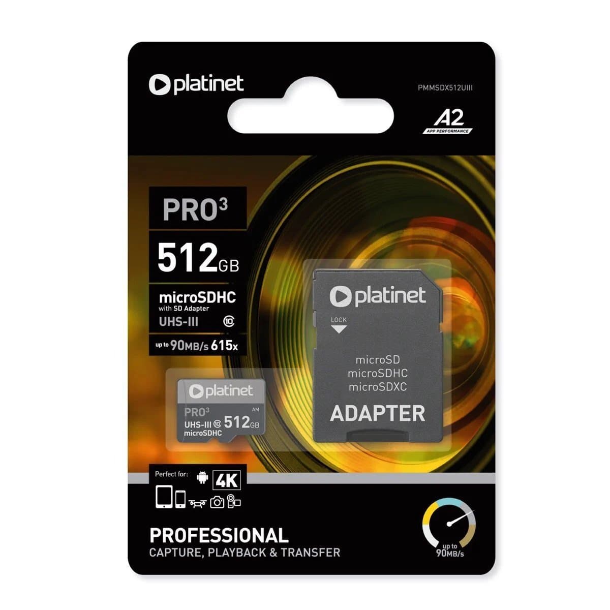 PLATINET            512GB UHS111 MICRO SD CARD U3