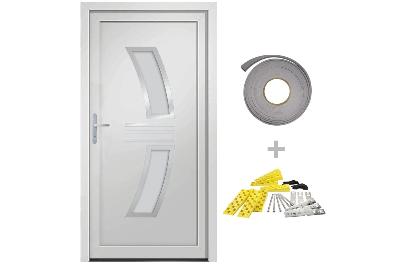 vidaXL 3187922 Front Door White 98x200cm Pvc