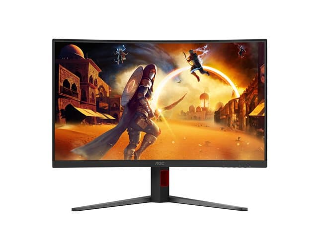 AOC - Gaming C32G4Z - LED monitor - gaming - curved - 32" (31.5" viewable) - 1920 x 1080 Full HD (1080p) @ 240 Hz - VA - 3500:1 - HDR10 - 0.3 ms - HDMI, DisplayPort - speakers - black, red