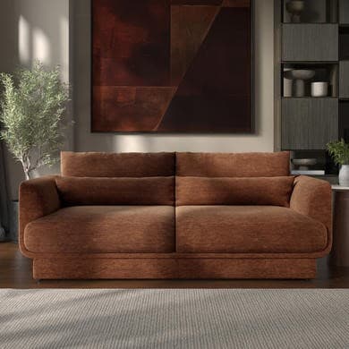 Brown Chenille 3 Seater Sofa - Ramses