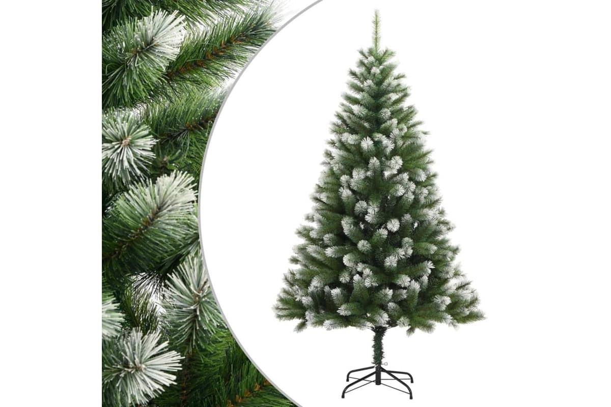 Vidaxl Artificial Hinged Christmas Tree With Flocked Snow 180 Cm