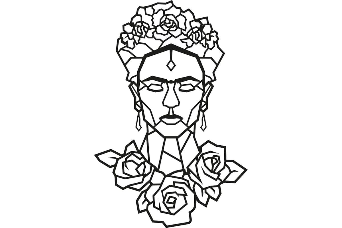 Decortie | Frida Metal Art Wall Ornament | Black | 65 x 45 cm
