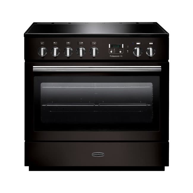 Rangemaster Professional+ FX 90cm Dual Fuel Range Cooker - Black | PROP90FXEIGB-C