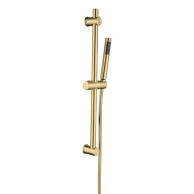 Brushed Brass Round Adjustable Height Slide Rail Kit with Hand Shower - Arisssa