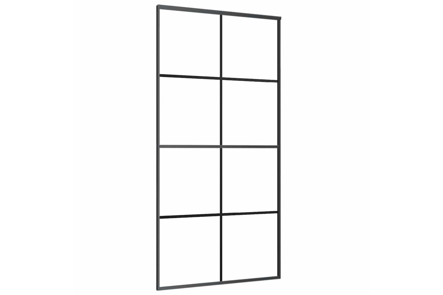 Vidaxl 151674 Sliding Door Black 102.5x205 Cm Esg Glass And Aluminium