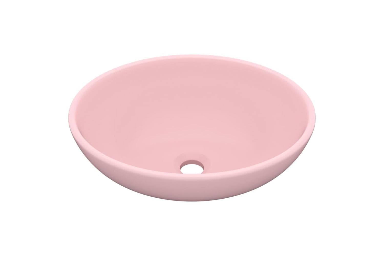 vidaXL 146922 Luxury Basin Oval-shaped Matt Pink 40x33cm Ceramic