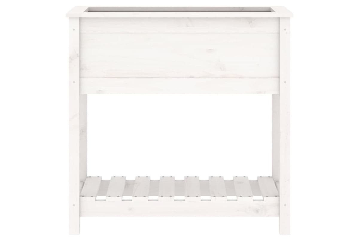 vidaXL 823760 Planter With Shelf White 82.5x34.5x81cm Solid Wood Pine