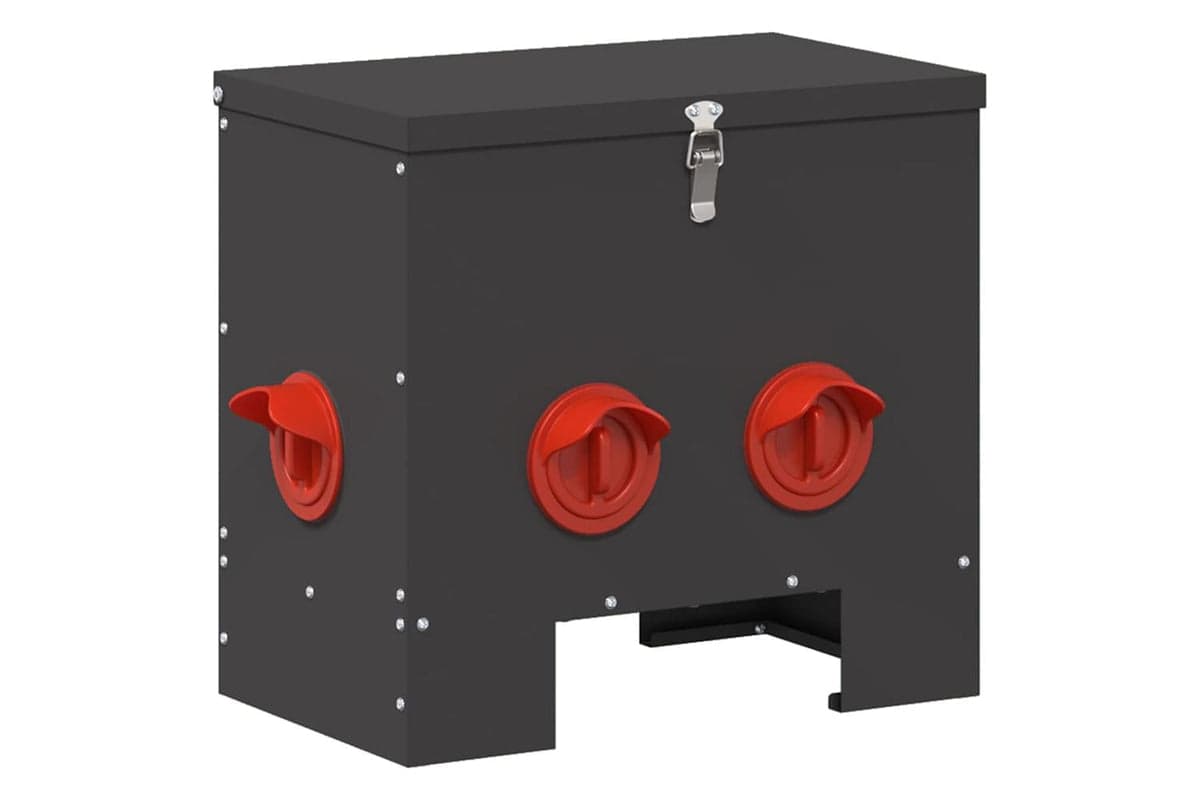 Vidaxl Chicken Feeder Black 405 X 25 X 38 Cm Cold-rolled Steel