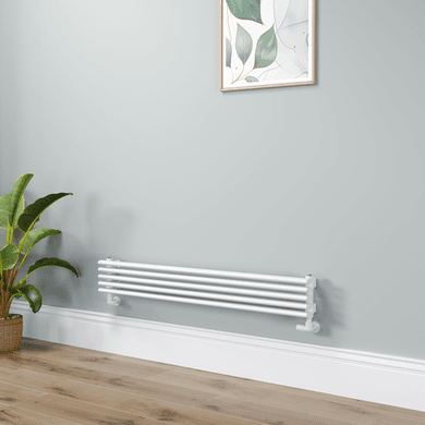Ventura Linea White Oval Unique Designer Radiator 175x1200mm Single Panel 1147 BTU - Horizontal Bars