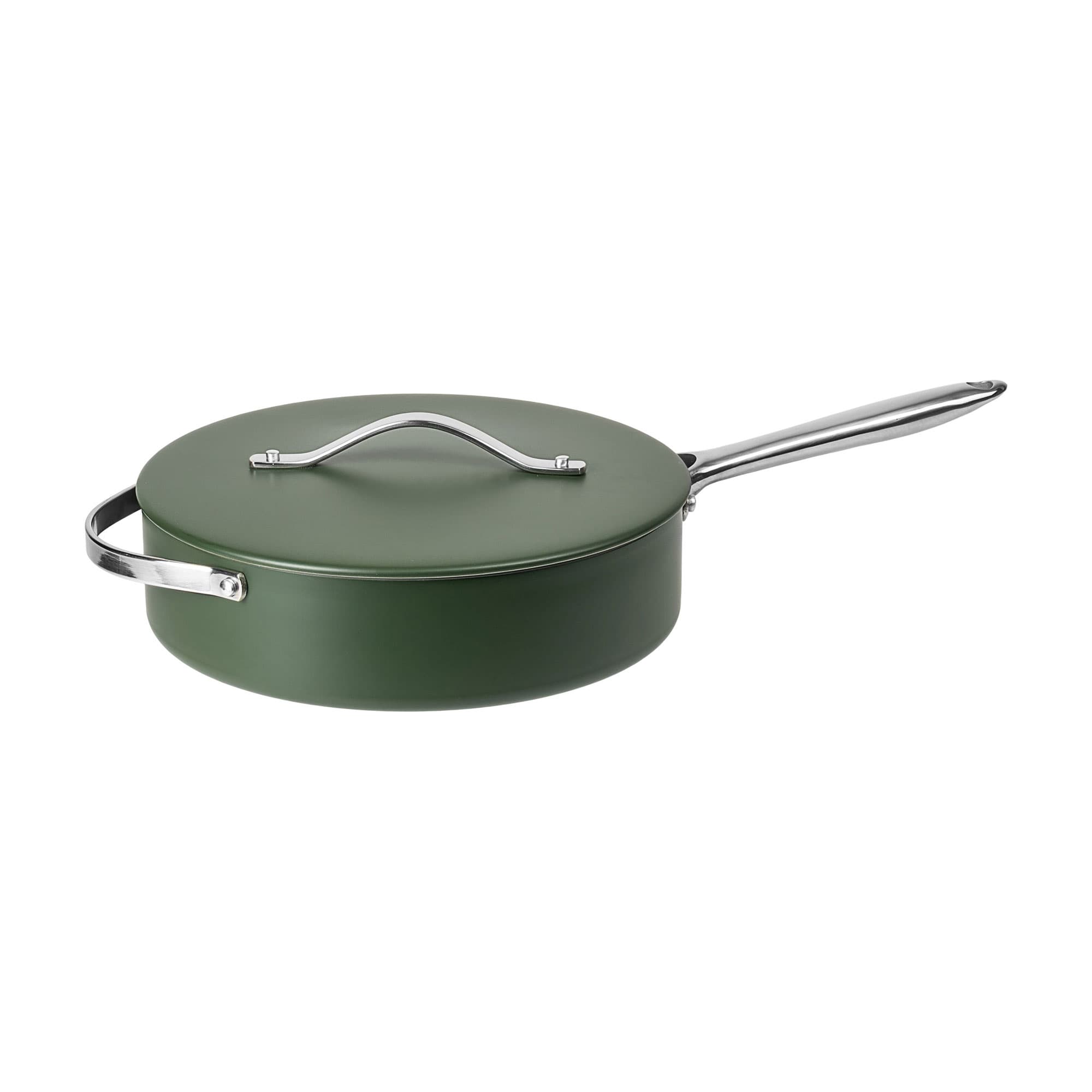 Green Pressed Aluminium Sauté Pan 26cm