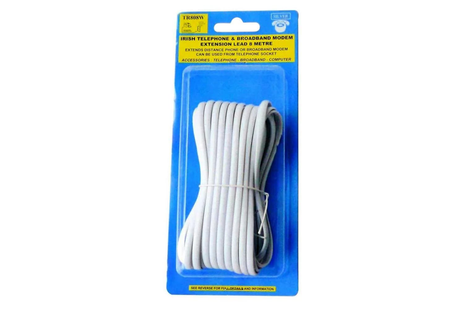 Silver Telephone Lead | 25ft