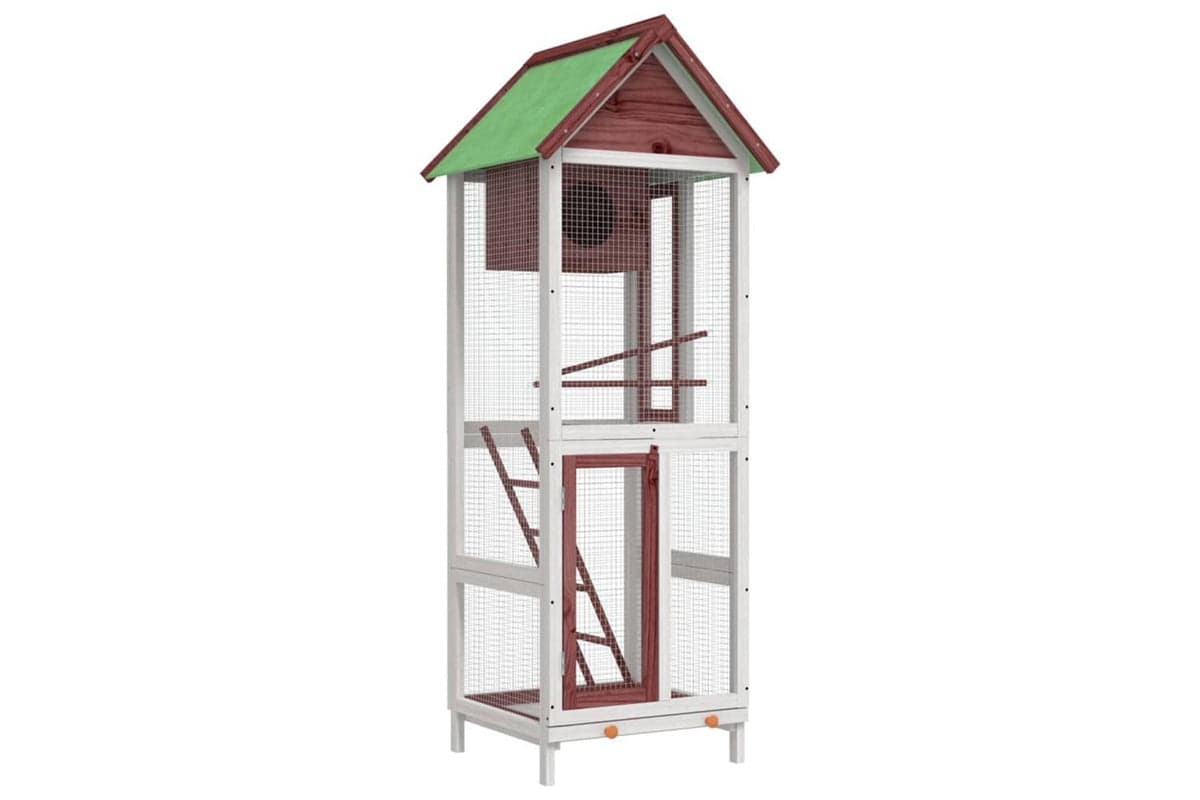 vidaXL 172257 Bird House Mocha 60x58.5x160cm Solid Wood Pine