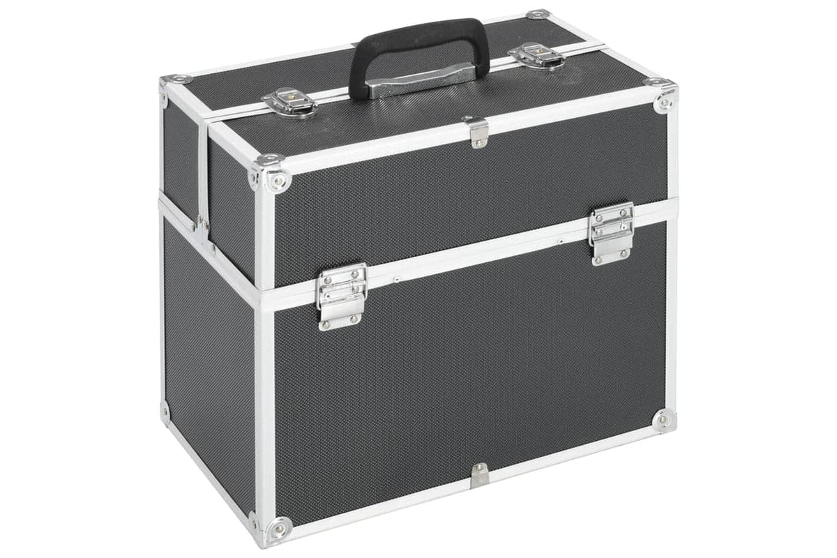 vidaXL 91833 Make-up Case 38x23x34cm Black Aluminium