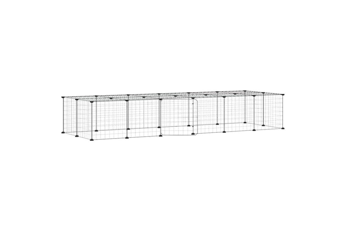 vidaXL 3114056 28-panel Pet Cage With Door Black 35x35cm Steel