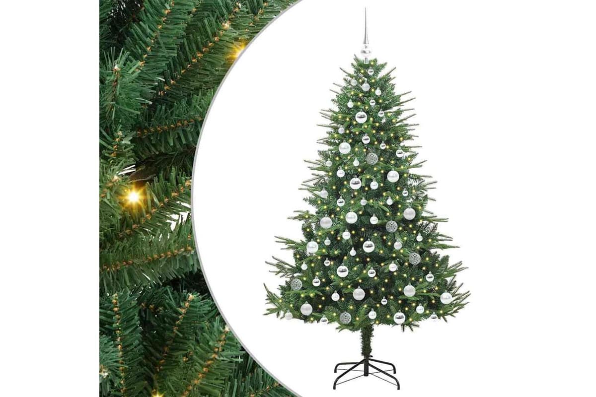 Vidaxl Artificial Pre-lit Christmas Tree With Ball Set Green 180 Cm